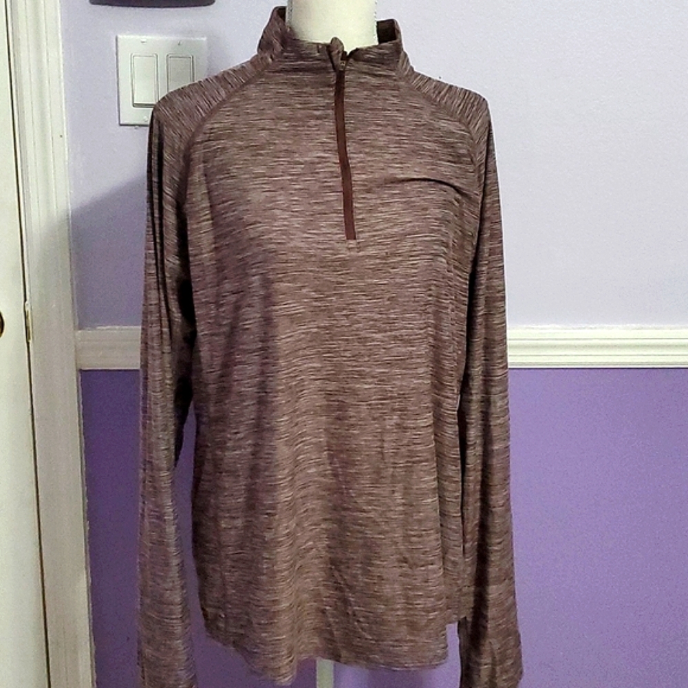 All In Motion Maroon Quater Zip Windbreaker Sporty Workout Top L